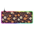 thumbnail image 1 of Brown and Beige Flowers RGB Gaming Mouse Pad Large Keyboard Mat Rubber Base 13 Light Modes, 1 of 6