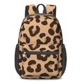 thumbnail image 1 of Brown and Beige Leopard Print 17" School Backpacks for Teens,Waterproof Oxford Fabric,S-Shape Padded Straps for School,Travel,Hiking,Camping, 1 of 6