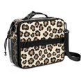 thumbnail image 1 of Brown and Beige Leopard Print Insulated Lunch Bag with Shoulder Strap and Bottle Holder,Bento School Lunch Bag Box,11x9.5x3.5 Inches, 1 of 5