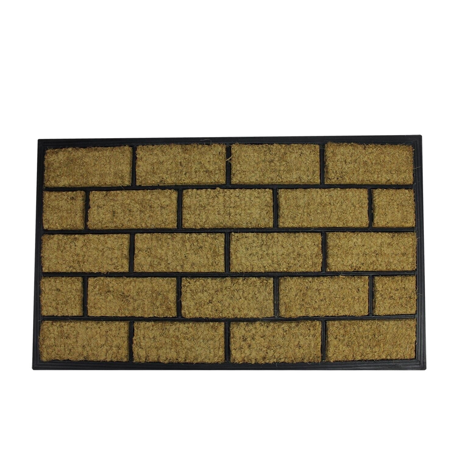 Brown and Black Brick Rectangular Doormat 18" x 29.5" - 18