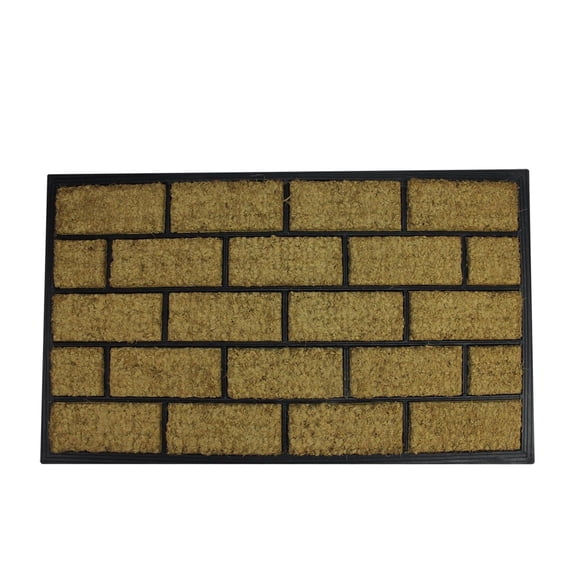 Brown and Black Brick Rectangular Doormat 18" x 29.5" - 18