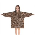 thumbnail image 1 of Brown and Black Leopard Print Blanket Hoodies for Kids 6-13YR Oversize Wearable Blanket Hoodies for Boys Girls Teens, 1 of 7