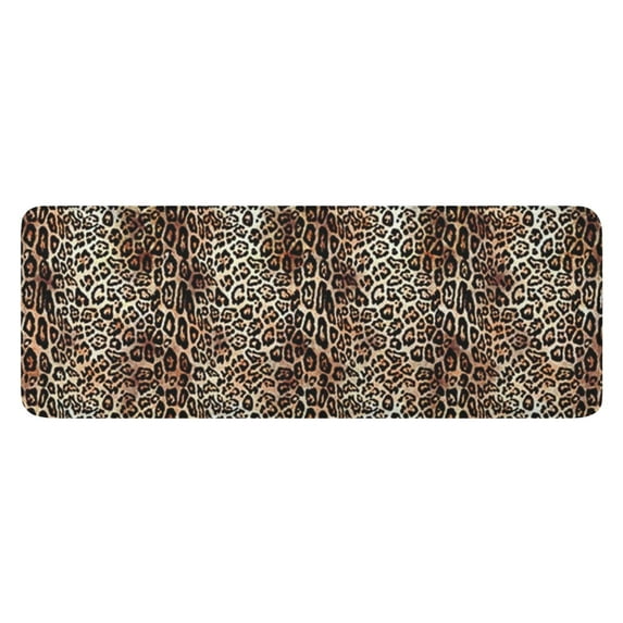 Brown and Black Leopard Print Kitchen Rug Mat,Kitchen Runner Rugs Non Skid Washable,Decorative Kitchen Floor Mats for Kitchen,Sink,Laundry,17"x47.2"