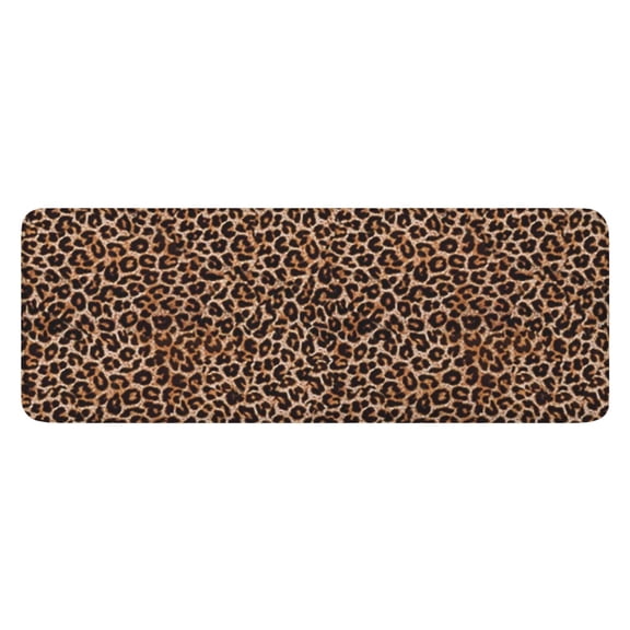 Brown and Black Leopard Print Kitchen Rug Mat,Kitchen Runner Rugs Non Skid Washable,Decorative Kitchen Floor Mats for Kitchen,Sink,Laundry,17"x47.2"