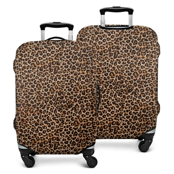 Brown and Black Leopard Print Luggage Cover Fashion Suitcase Cover Baggage Covers Fit 25-28 Inch Luggage (Go Travel)