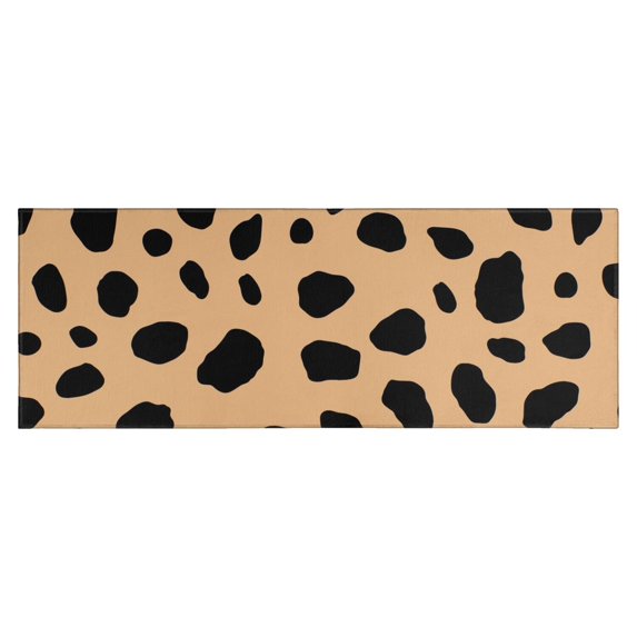 Brown and Black Of Leopard Print Kitchen Rug Mat,Kitchen Runner Rugs Non Skid Washable,Decorative Kitchen Floor Mats for Kitchen,Sink,Laundry,17"X47"
