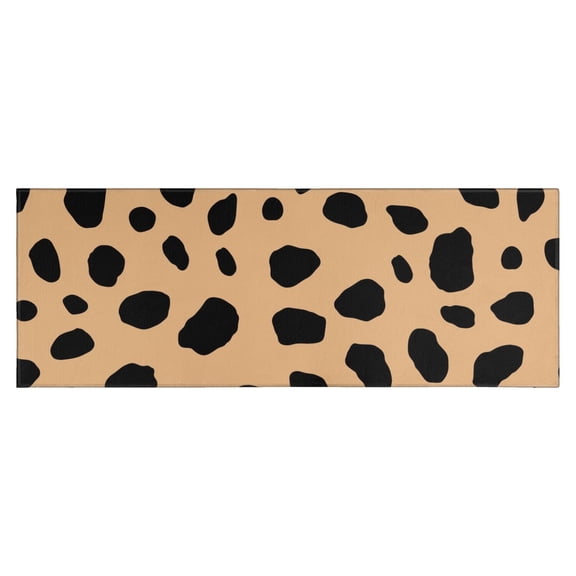 Brown and Black Of Leopard Print Kitchen Rug Mat,Kitchen Runner Rugs Non Skid Washable,Decorative Kitchen Floor Mats for Kitchen,Sink,Laundry,17"X47"