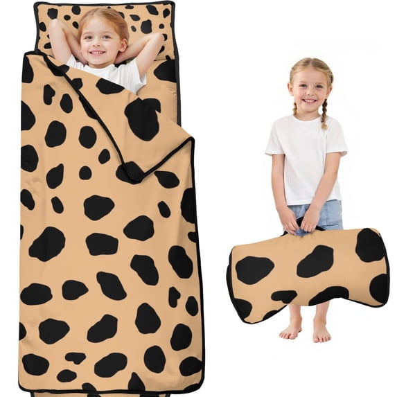 Brown and Black Of Leopard Print Toddler Nap Mats for Kids Preschool,Sleeping Mat Bag or Kids,Toddler Sleeping Bag,Toddler Nap Mat or Daycare