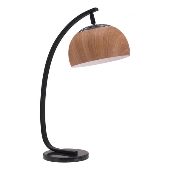 Brown and Black Overhang Table Lamp