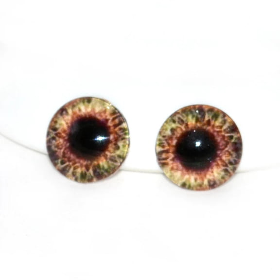 Brown and Cream Human Glass Eyes