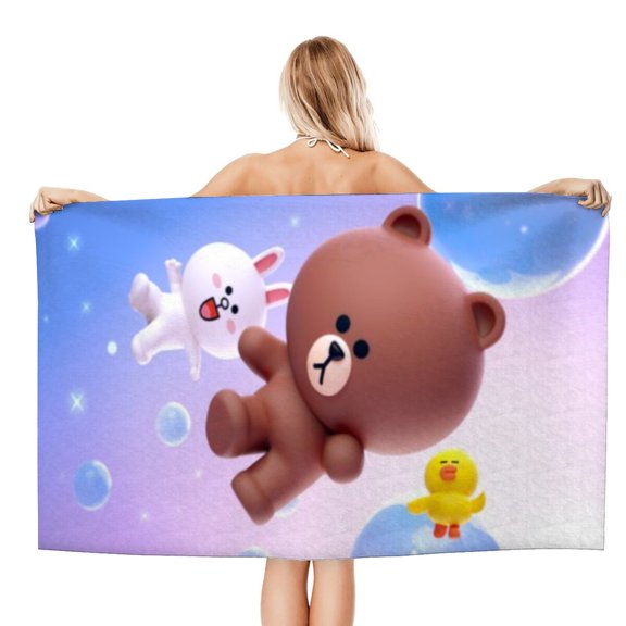 Brown and Friends Gifts Beach Towel for Women Girl Birthday Inspired Fan Bath Outdoor Music Lover