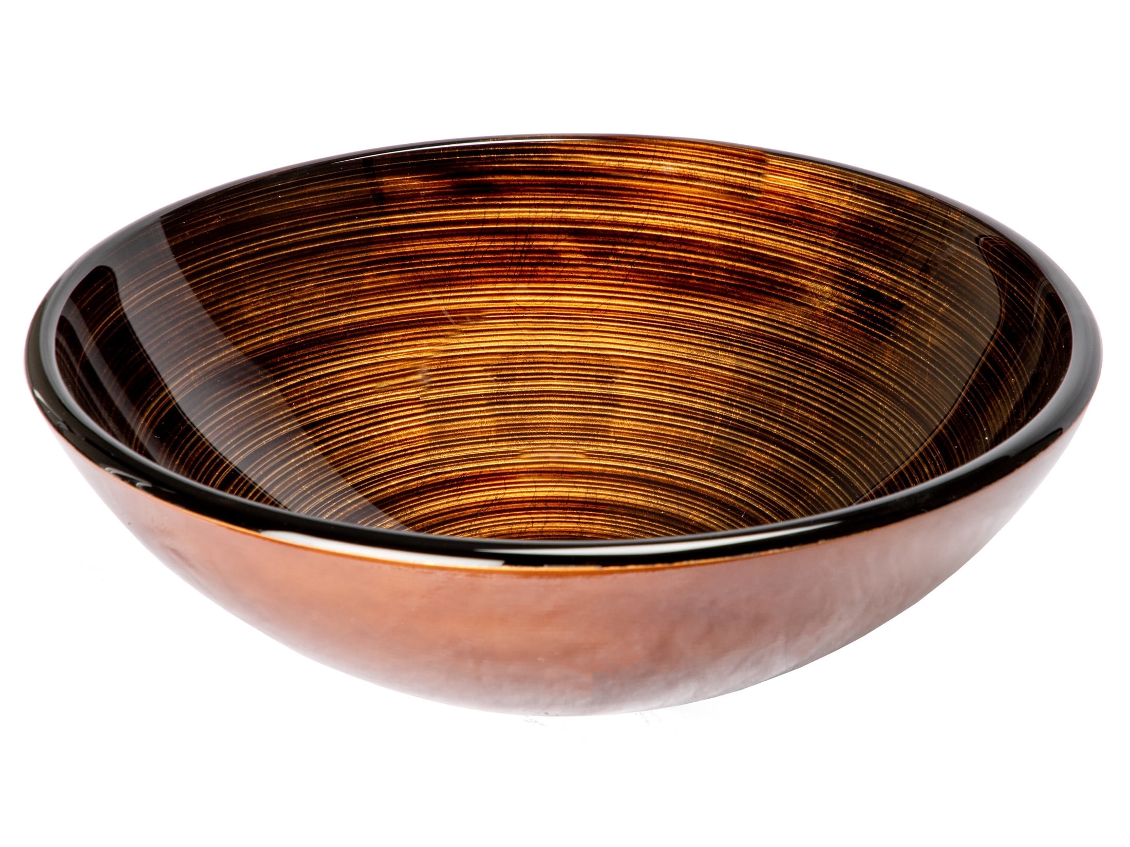 Eden Brown and Gold Glass Above-Counter Vessel Sink