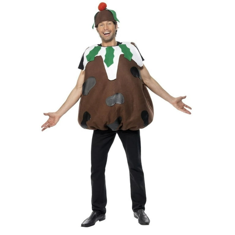 Christmas Pudding Costume Adult Brown White Christmas Pudding Costume Adult Brown White