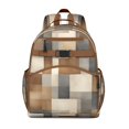 thumbnail image 1 of Brown and Grey Abstract Art Artwork Backpack for School,Cute School Bag,Schoolbag with Adjustable Shoulder Straps & Padded Back,15.25"x11.5"x5.25", 1 of 6