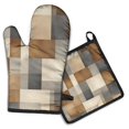 thumbnail image 1 of Brown and Grey Abstract Art Artwork Kitchen Oven Mitt and Pot Holder Sets 2 Pcs for Baking, Cooking and Grilling, Heat Resistant Up To 392 °F, 1 of 7
