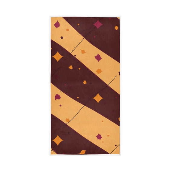 Brown and Orange Diagonal Stripes Face Towel Absorbent Hand Towels Bath Sport Gym