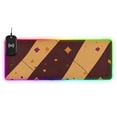 thumbnail image 1 of Brown and Orange Diagonal Stripes Wireless Charging RGB Gaming Mouse Pad Large Keyboard Mat Rubber Base 13 Light Modes, 1 of 6