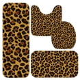 thumbnail image 1 of Brown and Orange Leopard Print Bathroom Rug Set 4 Piece,Includes Contour,Lid Cover,Bath Mat,Non-Slip Extra Soft Absorbent Washable, 1 of 5