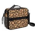 thumbnail image 1 of Brown and Orange Leopard Print Insulated Lunch Bag with Shoulder Strap and Bottle Holder,Bento School Lunch Bag Box,11x9.5x3.5 Inches, 1 of 5
