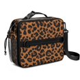 thumbnail image 1 of Brown and Orange Leopard Print Pattern Insulated Lunch Bag with Shoulder Strap and Bottle Holder,Bento School Lunch Bag Box,11x9.5x3.5 Inches, 1 of 5