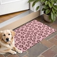 thumbnail image 1 of Brown and Pink Leopard Print Washable Non Slip Indoor Door Mat, Decorative Entry Rug for Entrance, Bedroom, Kitchen, Bathroom, 16"x24", 1 of 6