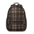 thumbnail image 1 of Brown and Red Checkered Pattern Backpack for School, Cute School Bag with Adjustable Shoulder Straps and Padded Back, 15.3"x11"x6.7", 1 of 5