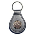 thumbnail image 1 of Brown and Silver Cowboy Church Praying Cowboy leather key fob or keychain Black, 1 of 2