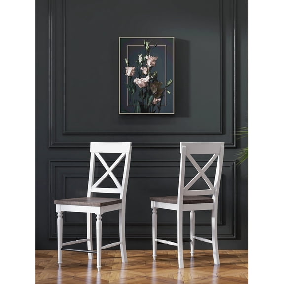 Brown and White 24" Bar Stools / Add Personality to Your Living Space