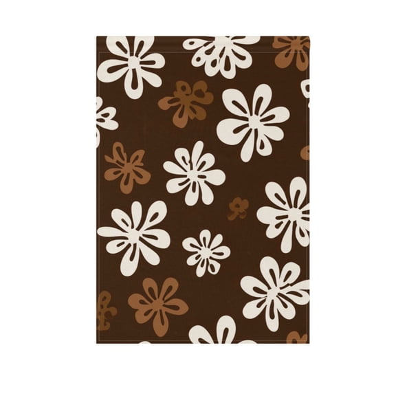 Brown and White Flowers Garden Flag Double Sided 12 x 18/28 x 40 Inch Yard Flag Home Outdoor Yard Patio Lawn Decor