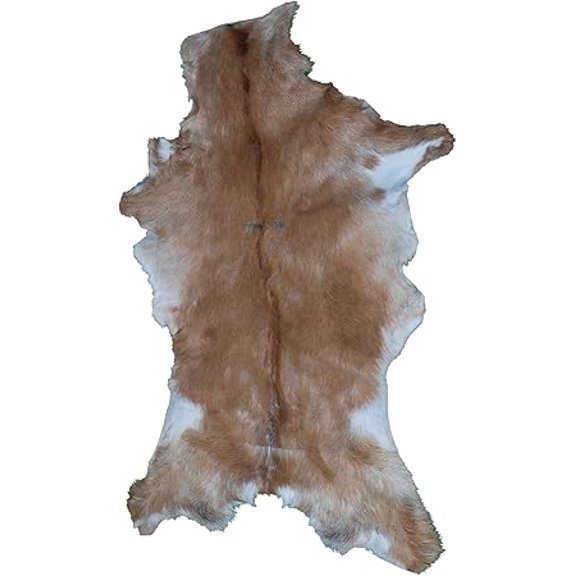 Brown and White Goat Hide Rug | 100% Natural Hair-On Leather for Stylish Home Decor