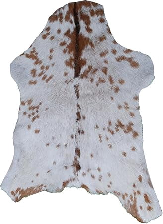 Brown and White Goat Hide Rug | Luxurious Hair-On Leather Goat Skin for ...