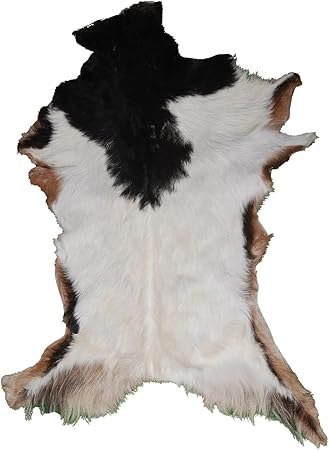 Brown and White Goat Hide Rug | Luxurious Hair-On Leather Goat Skin for ...