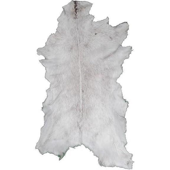Brown and White Goat Skin Rug | Premium Hair-On Leather for Rustic Home Interiors