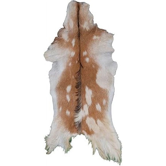 Brown and White Goat Skin Rug | Soft Hair-On Leather Goat Hide for Unique Home Decor