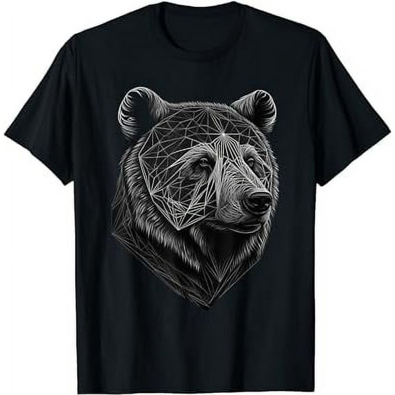 Brown bear wild animals art animal print animal motif bear Comfortable, black large size T-Shirt