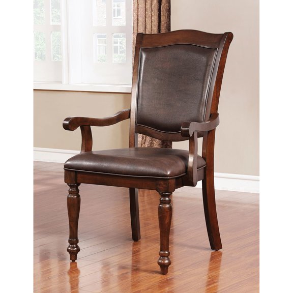 Brown cherry tone, solid back / Functional dining chairs for home use
