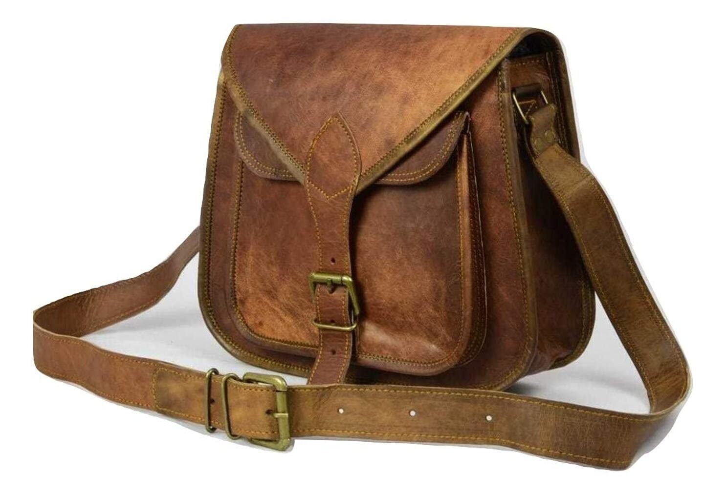Brown genuine leather vintage women purse bag boho western hippy clutch ...
