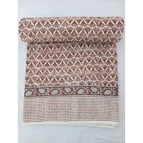 Brown kantha quilt Kantha Quilt Brown Unique Design Handmade Kantha Quilted Bedding Bedspread Print Brown Throw Blanket Brown kantha Quilt
