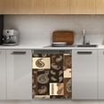 thumbnail image 1 of Brown paisley patchwork design Dishwasher Magnet Cover Decorative Sticker for Home Cabinet Kitchen 23" x26", 1 of 5