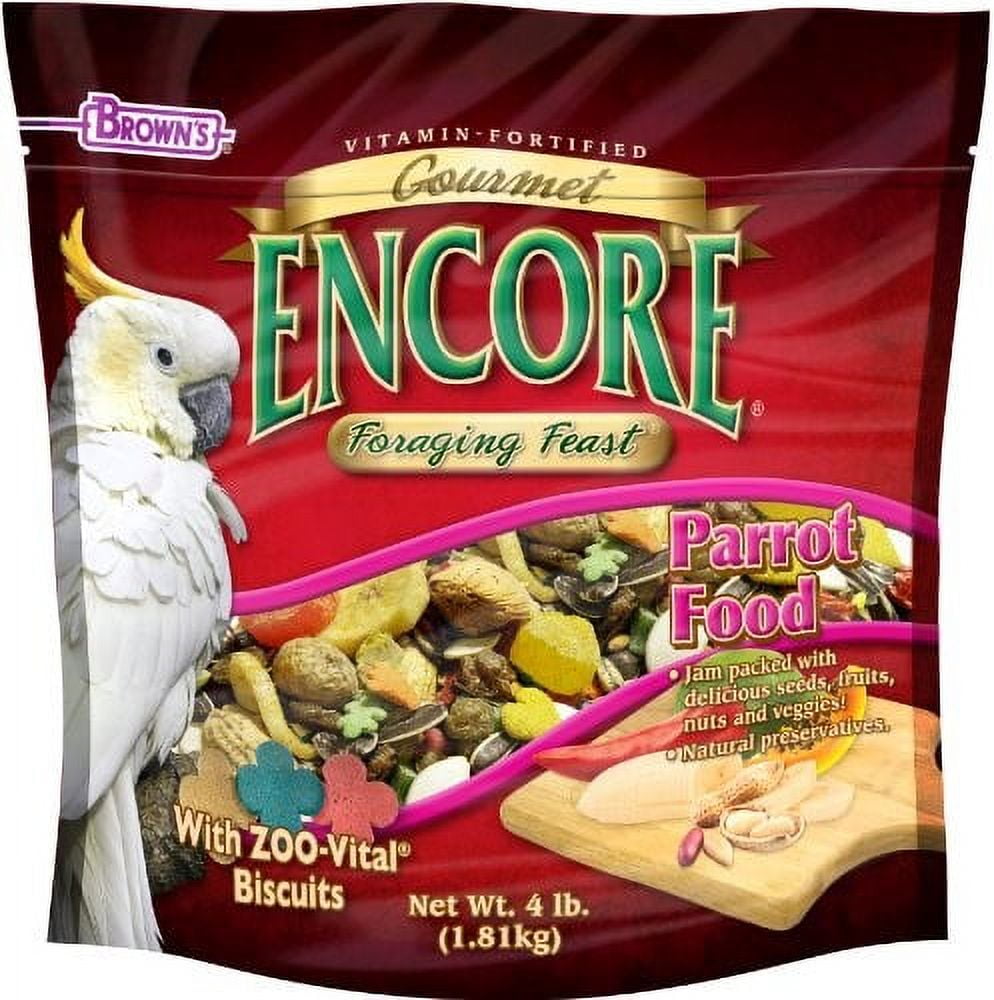 Brown's Encore Gourmet Foraging Feast Parrot Bird Food, 4 Lb