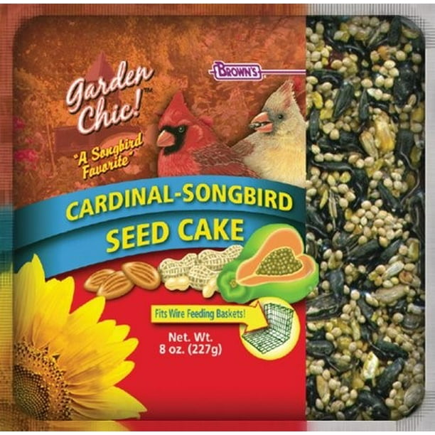Brown's Garden Chic! CardinalSongbird Seed Cake Bird Food, 8 Oz