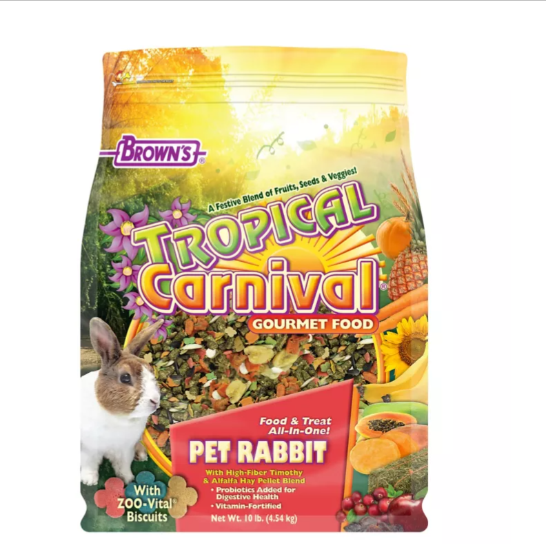 Brown's Tropical Carnival Pelleted Pet Rabbit Food, 10 lb. Bag