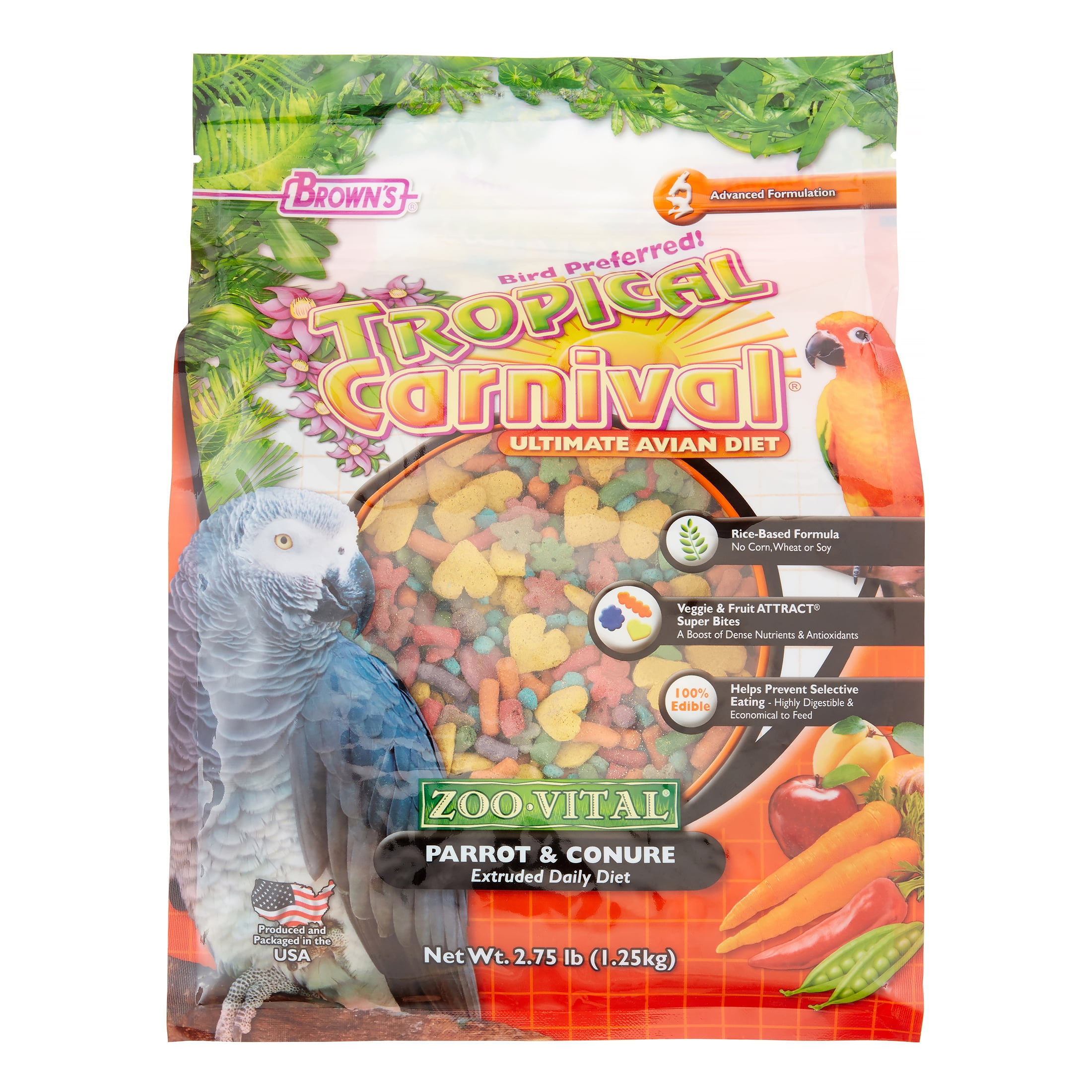 Tropical carnival top parrot food