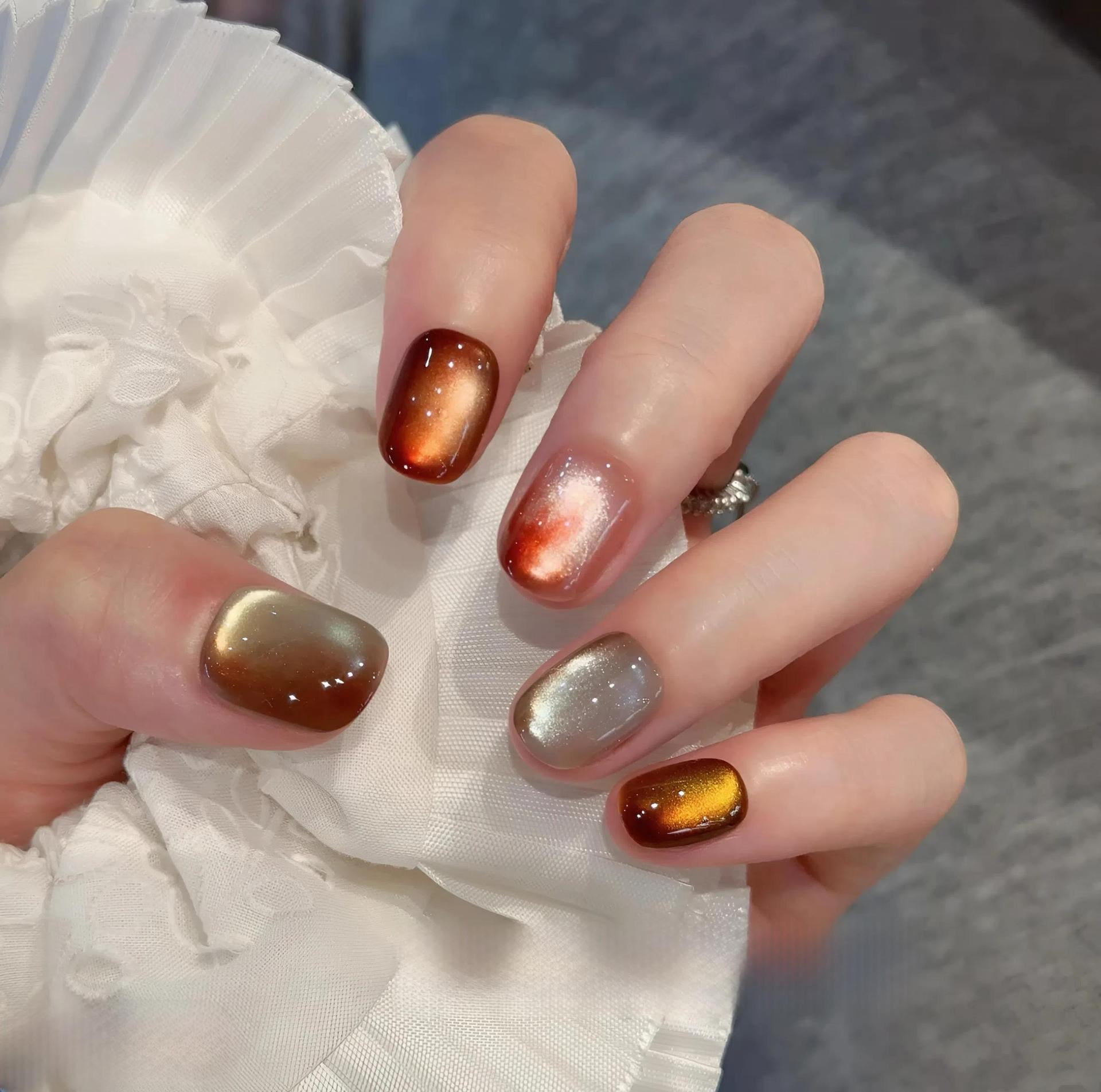 [Brown wave sparkling water] 2025 autumn and winter cat eye smudging ...