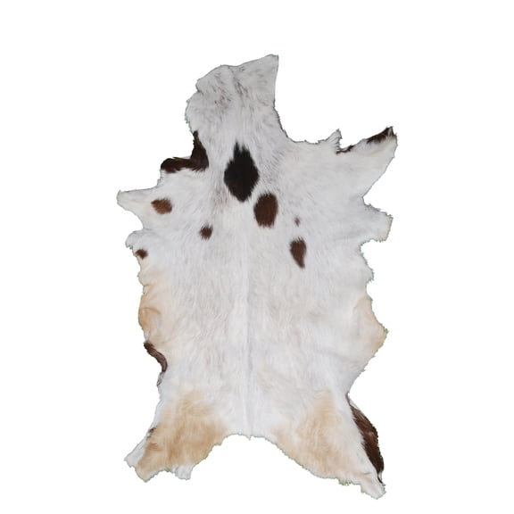 Brown & white Goat Hide, Premium Goat Skin Rug, Mixed Goat Skin Hair on Leather Hides Rug | Genuine Goat Skin Rug Throw