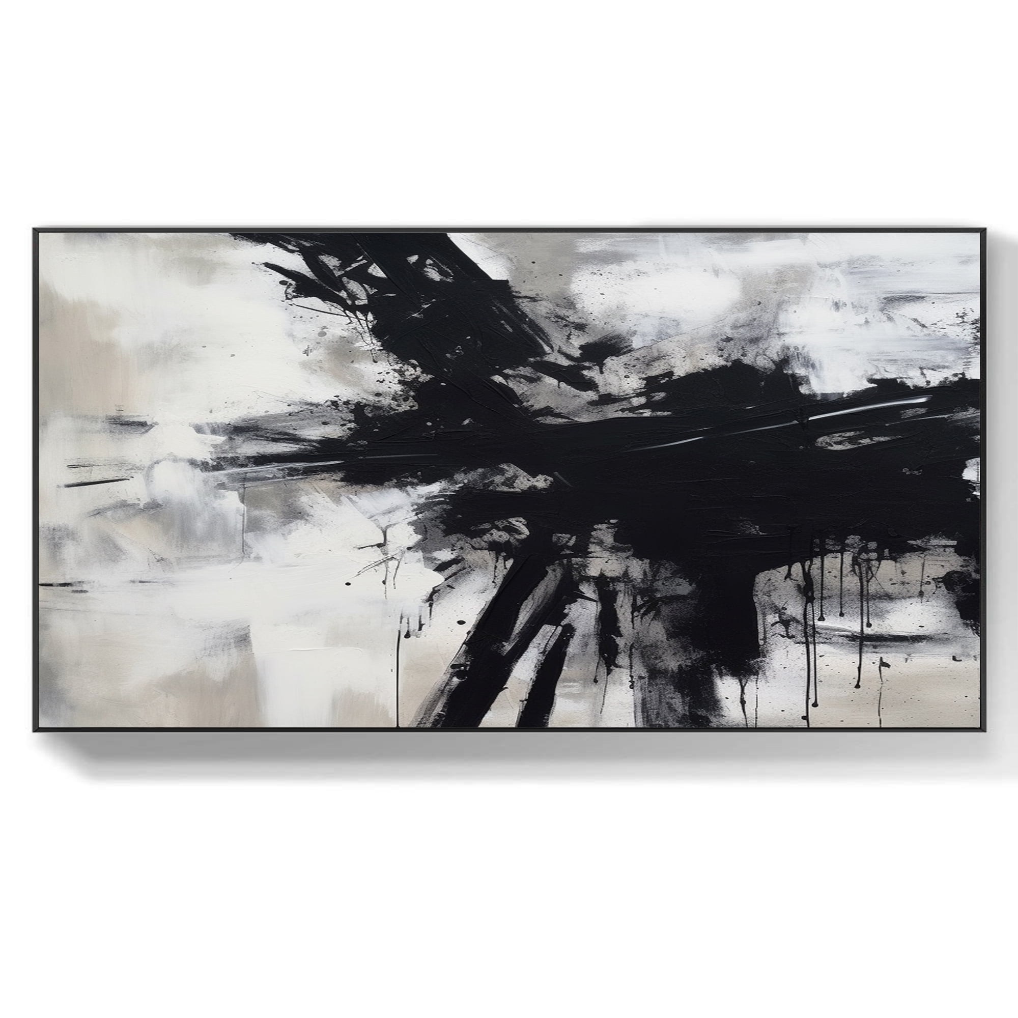 Brown and white abstract art black textured wall art black and white ...