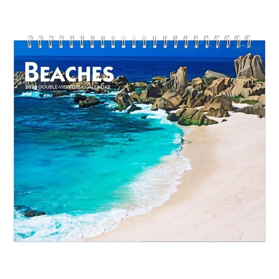 BrownTrout, Beaches 2026 Double View Easel Desk Calendar