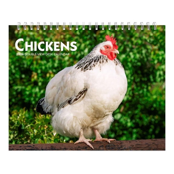 BrownTrout, Chickens 2026 Double View Easel Desk Calendar