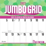 BrownTrout, Jumbo Grid Large Print Plato 2027 Wall Calendar