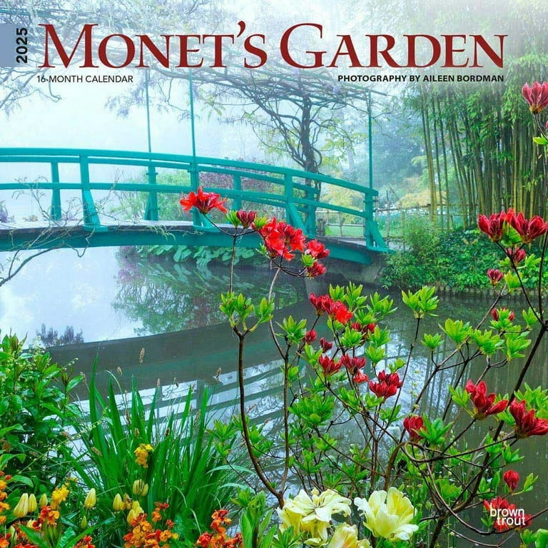 本当に信頼出来る店 Wall 2025 Garden Monets BrownTrout, Calendar Walmart.com - 手帳・カレンダー